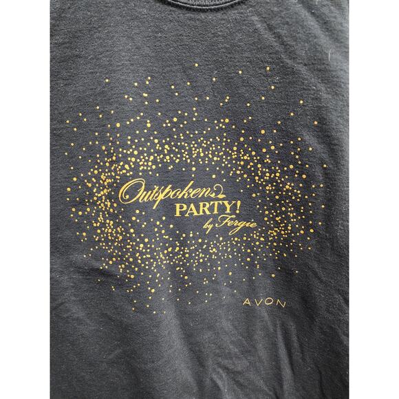 Men's Outspoken Party By Fergie Avon Tee XL Black Gold Graphic - Picture 2 of 6